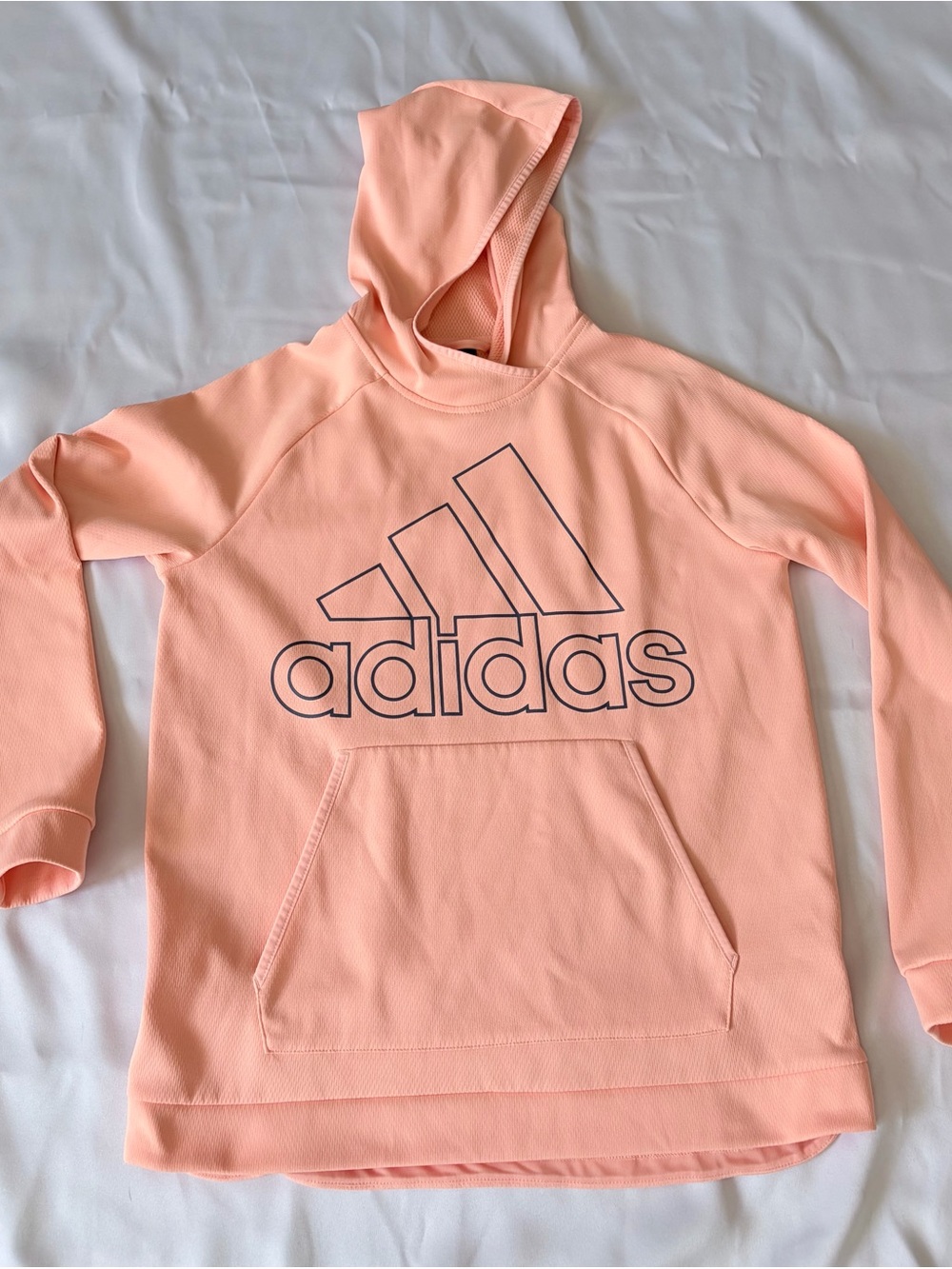 adidas Peach-Pink Logo Hooded Pullover